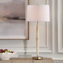 Palu Brown Travertine Table Lamp - Ornate Home