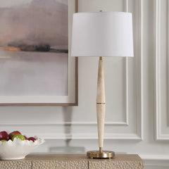 Palu Brown Travertine Table Lamp - Ornate Home