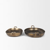 Pama Gold Hammered Metal Decorative Trays (Set of 2) - Ornate Home