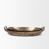 Pama Gold Hammered Metal Decorative Trays (Set of 2) - Ornate Home