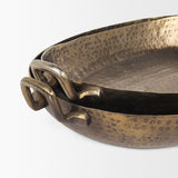Pama Gold Hammered Metal Decorative Trays (Set of 2) - Ornate Home