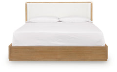 Pamaria Light Brown King Upholstered Bed - Ornate Home