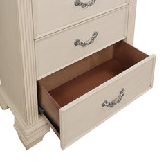 Pamphilos Antique White Queen Bed & Nightstand & Dresser & Mirror & Chest - Ornate Home
