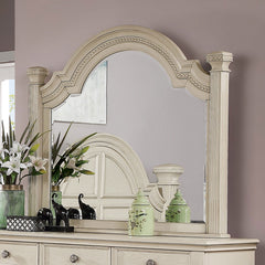 Pamphilos Antique White Queen Bed & Nightstand & Dresser & Mirror & Chest - Ornate Home
