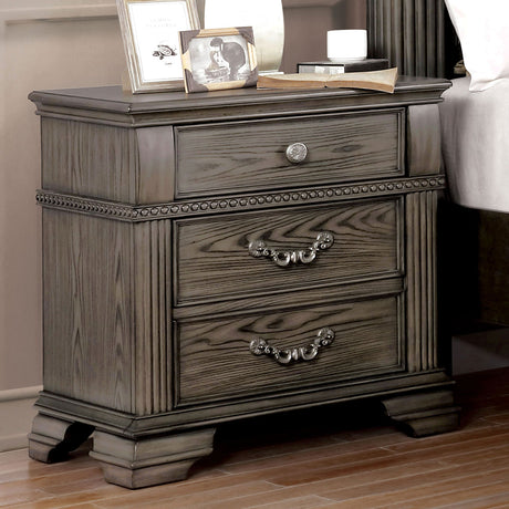 Pamphilos Gray Queen Bed & Nightstand & Dresser & Mirror & Chest - Ornate Home