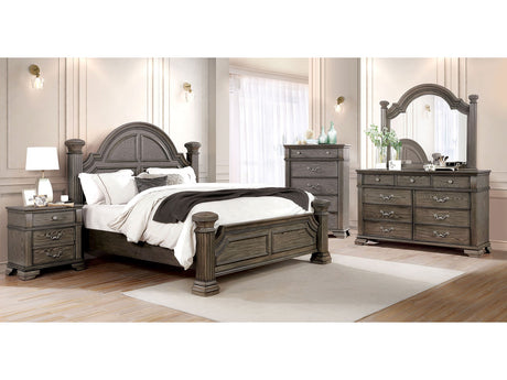 Pamphilos Gray Queen Bed & Nightstand & Dresser & Mirror & Chest - Ornate Home