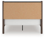 Pamytta Brown/Black Queen Upholstered Panel Bed, Dresser and Mirror (Online Special Price) - Ornate Home