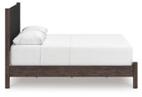 Pamytta Brown/Black Queen Upholstered Panel Bed, Dresser and Mirror - Ornate Home