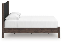 Pamytta Brown/Black Queen Upholstered Platform Bed, Dresser and Mirror - Ornate Home
