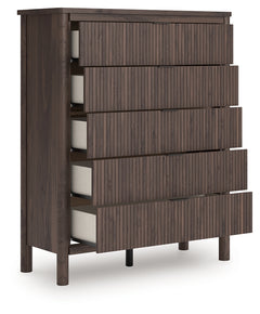 Pamytta Brown Five Drawer Wide Chest - Ornate Home