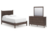 Pamytta Brown Full Panel Bed, Dresser and Mirror - Ornate Home