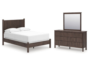 Pamytta Brown Full Panel Bed, Dresser and Mirror - Ornate Home