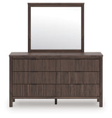 Pamytta Brown Full Panel Platform Bed, Dresser and Mirror (Online Special Price) - Ornate Home