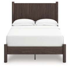 Pamytta Brown Full Panel Platform Bed, Dresser and Mirror - Ornate Home