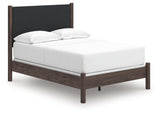 Pamytta Brown Full Upholstered Panel Bed, Dresser and Mirror (Online Special Price) - Ornate Home