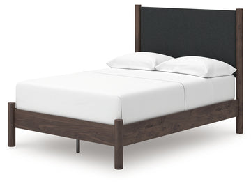 Pamytta Brown Full Upholstered Panel Platform Bed - Ornate Home
