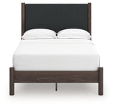 Pamytta Brown Full Upholstered Platform Bed, Dresser and Mirror (Online Special Price) - Ornate Home