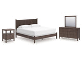 Pamytta Brown King Panel Bed, Dresser, Mirror and Nightstand (Online Special Price) - Ornate Home