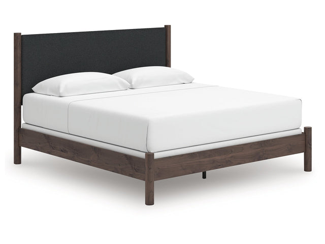 Pamytta Brown King Upholstered Panel Bed - Ornate Home