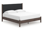 Pamytta Brown King Upholstered Panel Platform Bed - Ornate Home