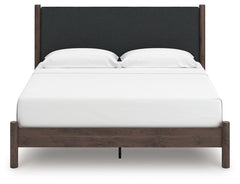 Pamytta Brown King Upholstered Panel Platform Bed - Ornate Home