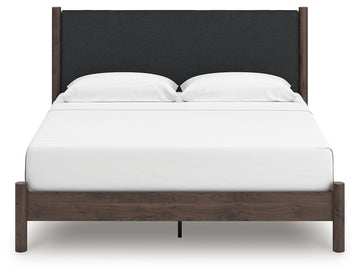 Pamytta Brown King Upholstered Panel Platform Bed - Ornate Home