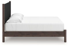 Pamytta Brown King Upholstered Panel Platform Bed - Ornate Home