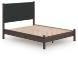 Pamytta Brown Queen Upholstered Panel Platform Bed (Online Special Price) - Ornate Home