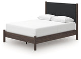 Pamytta Brown Queen Upholstered Panel Platform Bed (Online Special Price) - Ornate Home