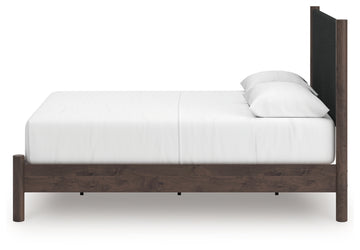 Pamytta Brown Queen Upholstered Panel Platform Bed - Ornate Home