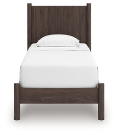 Pamytta Brown Twin Panel Platform Bed, Dresser and Mirror - Ornate Home