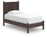 Pamytta Brown Twin Panel Platform Bed, Dresser and Mirror - Ornate Home