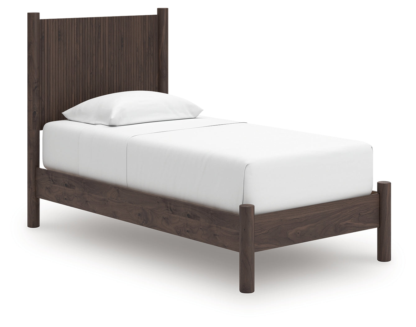 Pamytta Brown Twin Panel Platform Bed, Dresser and Mirror - Ornate Home