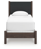 Pamytta Brown Twin Upholstered Panel Bed (Online Special Price) - Ornate Home