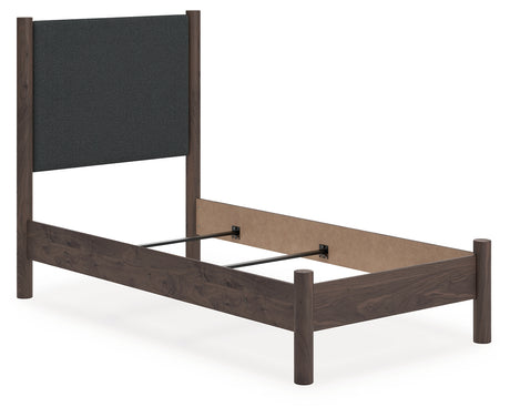 Pamytta Brown Twin Upholstered Panel Bed - Ornate Home