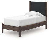 Pamytta Brown Twin Upholstered Panel Platform Bed (Online Special Price) - Ornate Home