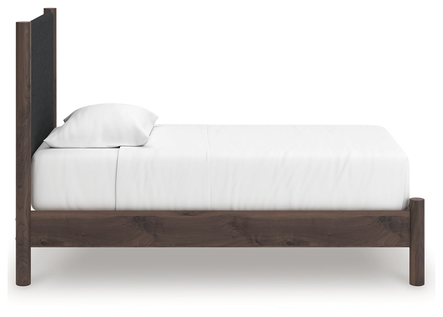 Pamytta Brown Twin Upholstered Panel Platform Bed (Online Special Price) - Ornate Home