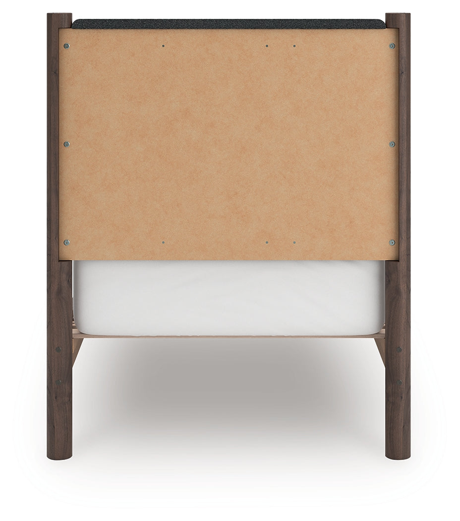 Pamytta Brown Twin Upholstered Panel Platform Bed (Online Special Price) - Ornate Home