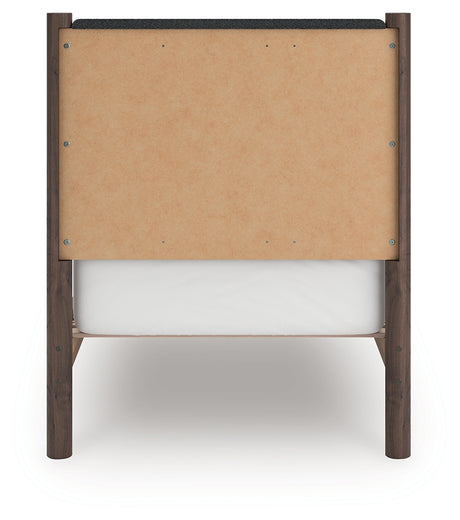 Pamytta Brown Twin Upholstered Panel Platform Bed - Ornate Home