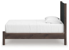 Pamytta Brown Twin Upholstered Panel Platform Bed - Ornate Home