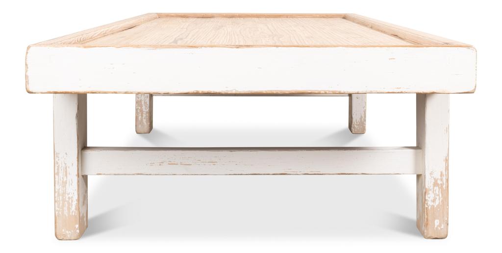 Panel Heritage White Large Wood Panel Coffee Table - Ornate Home