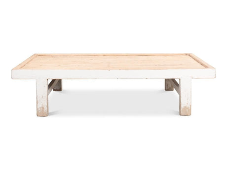 Panel Heritage White Large Wood Panel Coffee Table - Ornate Home