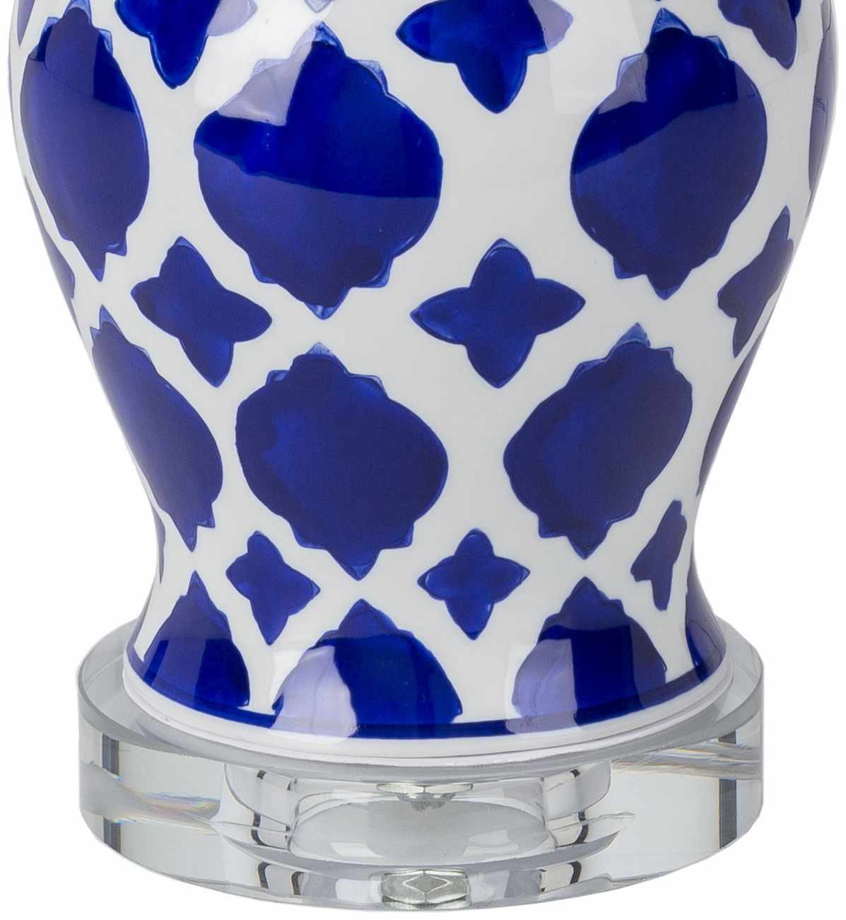 Pangian White & Blue Patterned Ceramic Table Lamp - Ornate Home