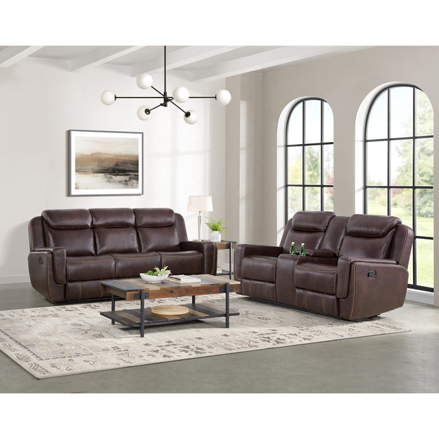 Panther Neono Brown 2-Piece Living Room Set - Ornate Home