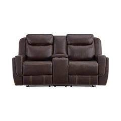 Panther Neono Brown Motion Loveseat with Console