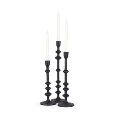 Paolo Matte Black Metal Candle Holder (Set of 3) - Ornate Home