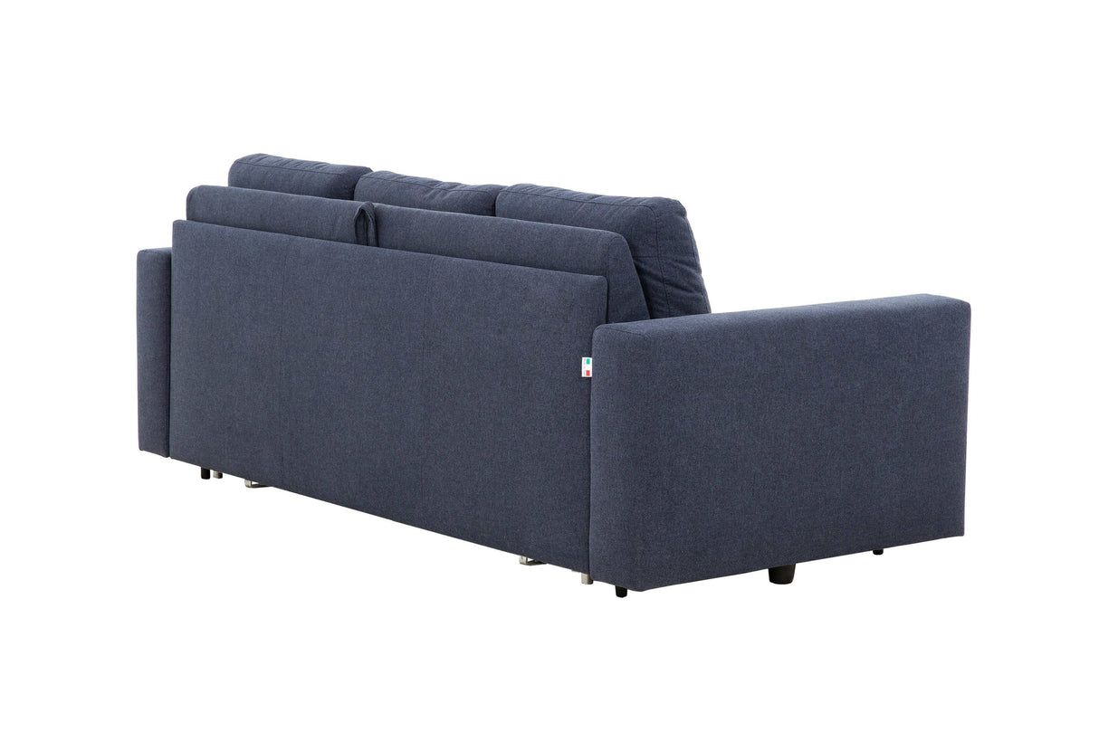 Stearns & Foster® Giorgio Deep Blue Queen Sleeper Sofa w/ Memory Foam Mattress - Ornate Home