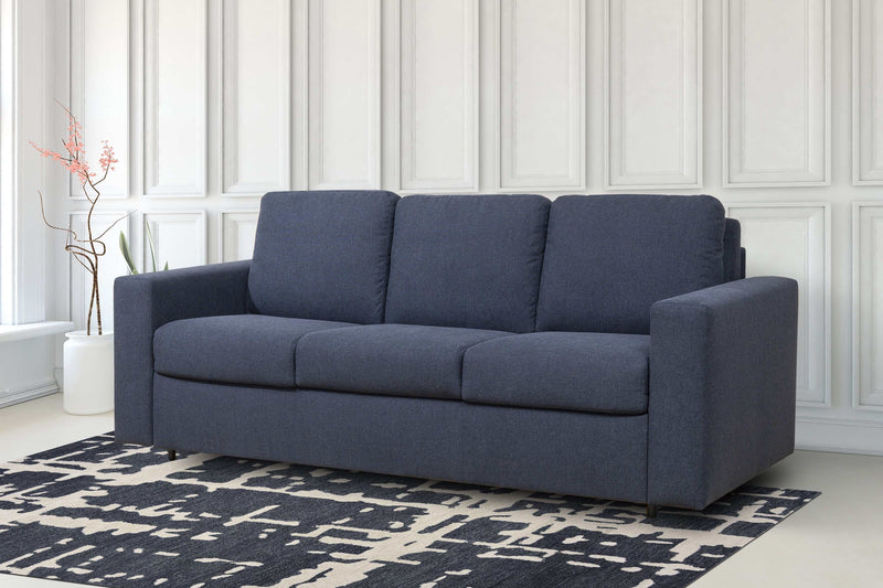 Stearns & Foster® Paolo Deep Blue Queen Sleeper Sofa w/ Memory Foam Mattress - Ornate Home