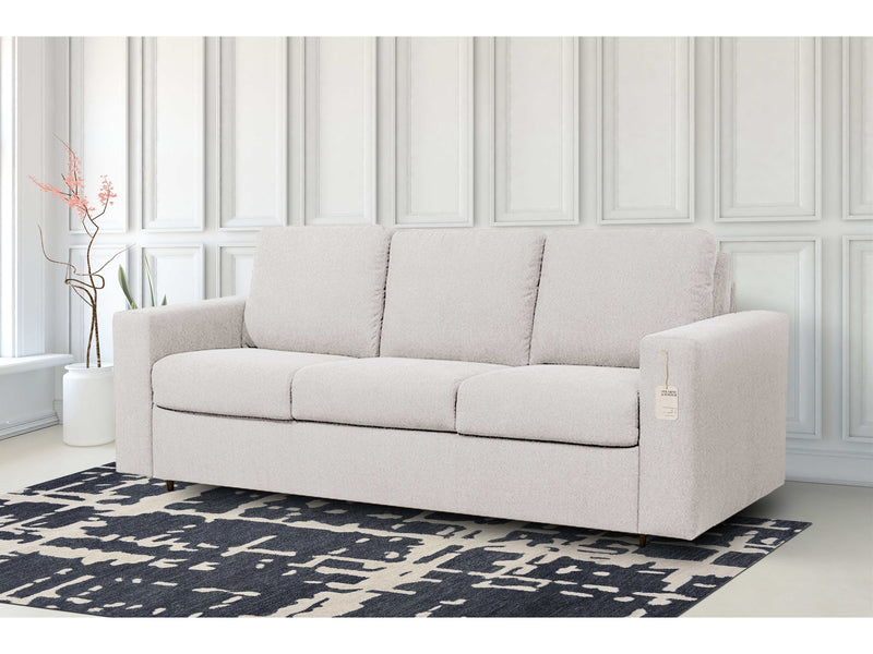 Stearns & Foster® Paolo Ivory Queen Sleeper Sofa w/ Memory Foam Mattress - Ornate Home