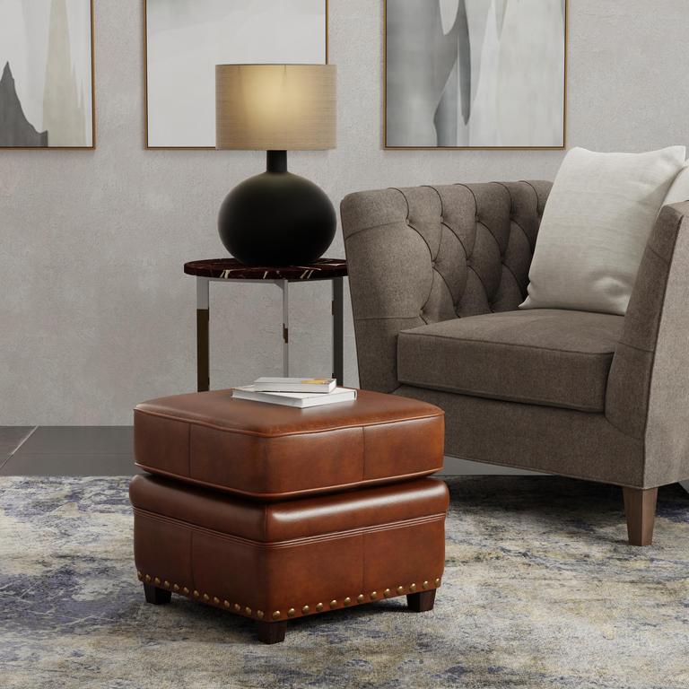 Papa's Brown Ottoman - Ornate Home